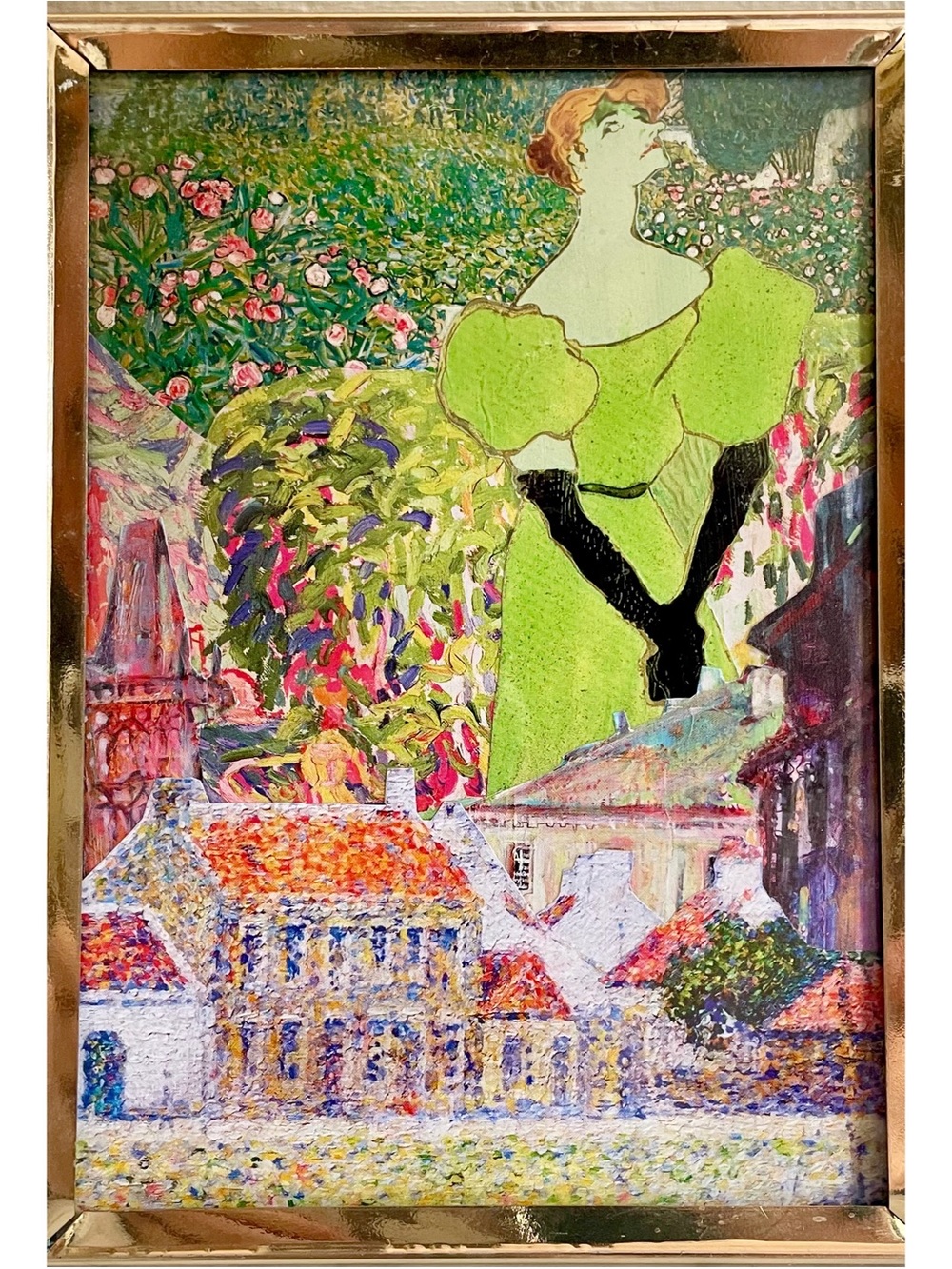 Fine Art Print Analog Collage in Vintage Frame